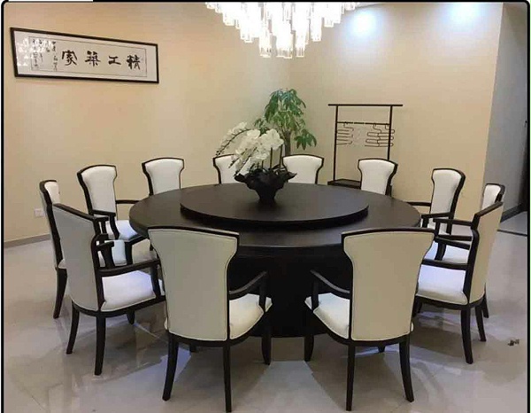 实木酒店大圆桌餐桌椅组合
