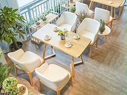 日式休闲咖啡厅,西餐厅实木桌椅,甜品店售楼部茶馆会所餐椅