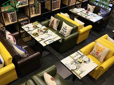 甜品店洽谈沙发桌椅