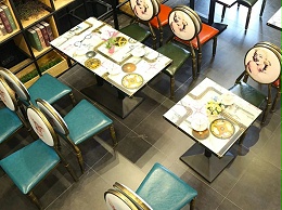 复古铁艺餐桌椅,快餐店奶茶店饮品店,咖啡厅桌椅组合