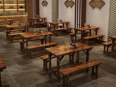 实木饭店桌椅