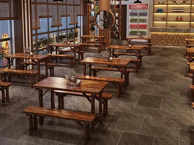 实木饭店桌椅