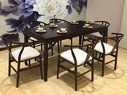 简约北欧实木小户型家用饭桌,长方形1,4米餐桌椅组合