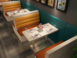 卡座沙发,奶茶店双人酒吧西餐咖啡厅,汉堡店卡座沙发桌椅组合