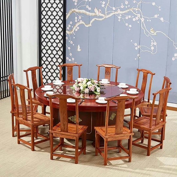 电动大圆桌餐桌椅组合
