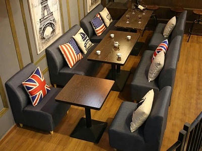 甜品店沙发桌椅组合