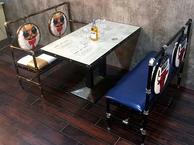 主题铁艺卡座沙发
